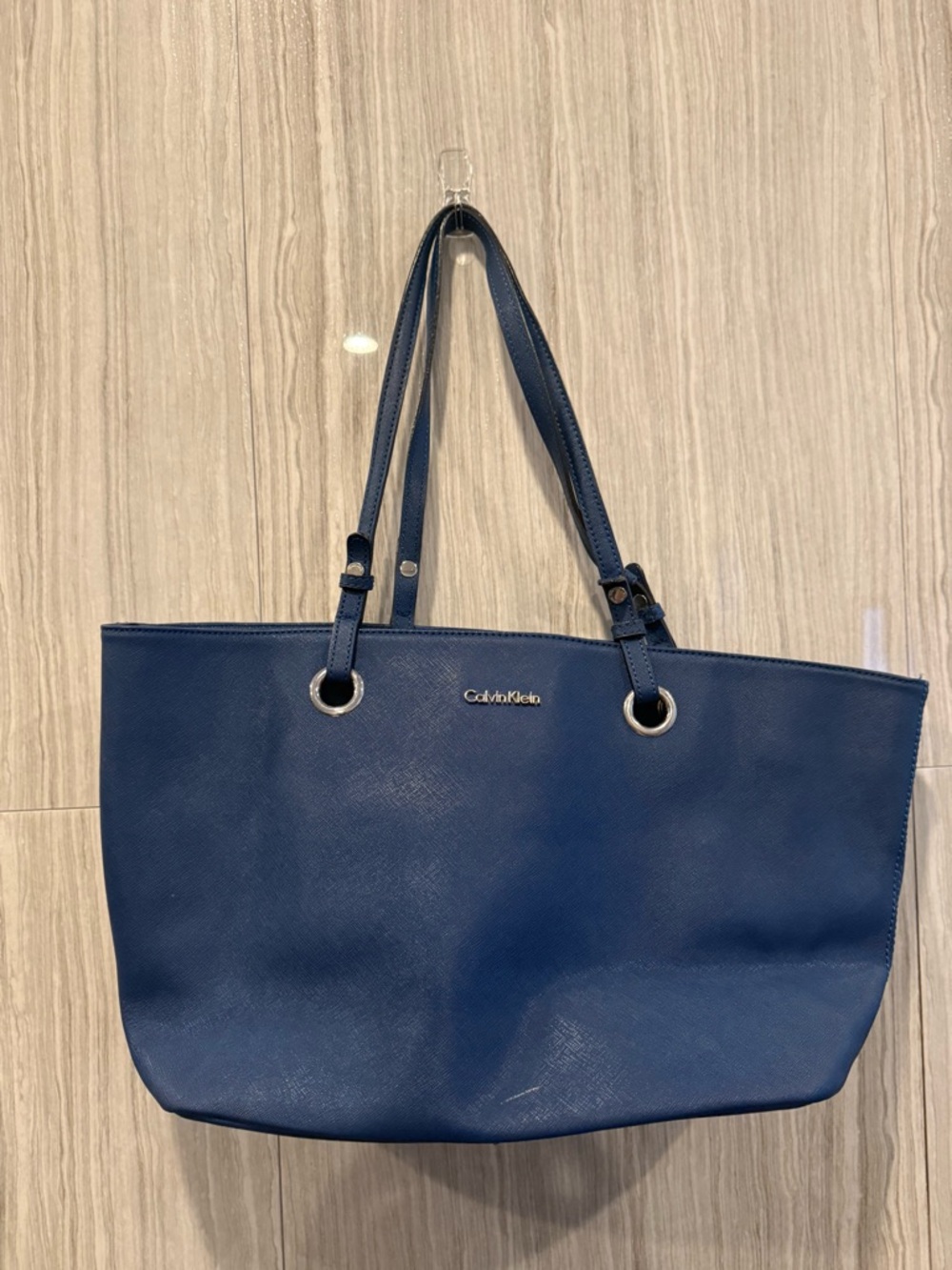 Calvin Klein Deep Blue Leather Tote